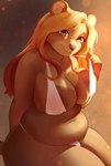 anthro big_breasts breasts clothed clothing female fur ginger hair lavojeto looking_at_viewer nipples orange_rain red_hair simple_background slightly_chubby smile solo underwear white_clothing white_underwear hackainax lauren_de_la_vojeto bear mammal absurd_res digital_media_(artwork) hi_res