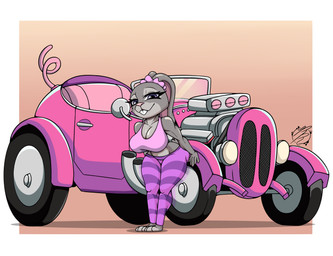 3_toes anthro barefoot bedroom_eyes big_breasts big_butt border bottomwear breasts buckteeth butt car car_interior cleavage clothed clothed_anthro clothed_female clothing convertible countershade_face countershading ear_accessory ears_as_hair eyebrows eyelashes feet female fingers fur grey_body grey_fur half-closed_eyes hotrod leggings legwear long_ears looking_at_viewer lying midriff narrowed_eyes on_front open_mouth pants pattern_bottomwear pattern_clothing pattern_legwear pattern_pants ponytail_ears purple_eyes rabbit_ears scrunchie scut_tail seductive shirt short_tail simple_background soles solo standing striped_bottomwear striped_clothing striped_legwear striped_pants stripes tail tank_top teeth thick_thighs thong_straps tight_bottomwear tight_clothing toes topwear vehicle white_border wide_hips reymonrr disney zootopia judy_hopps european_rabbit lagomorph leporid mammal oryctolagus rabbit absurd_res hi_res