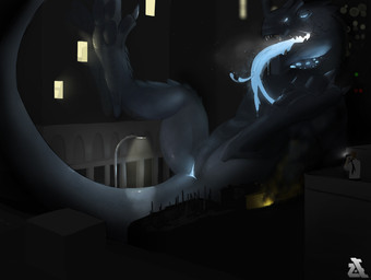 animal_genitalia being_watched bioluminescence camera city cloaca destruction detailed_background duo fangs female feral fire genitals glowing glowing_genitalia glowing_tongue glowing_vulva long_tongue looking_at_another macro nude open_mouth solo_focus spread_legs spreading tail teeth tongue tongue_out triangular_cloaca vulva evalion pacific_rim otachi human kaiju mammal monster scalie 2013 digital_media_(artwork) hi_res
