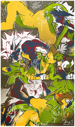 anal anal_penetration anthro arm_pull black_body black_fur blush blush_lines butt duo from_behind_position fur genitals green_body green_pawpads long_tongue male male/male male_anthro mane oral pawpads penetration penis prison_guard_position red_stripes rimming sex striped_body striped_fur stripes tail tan_body tan_fur tongue white_body white_fur white_mane yellow_body yellow_tongue ananafruit mythology tuli'k tuli'k_(vernid) dragon felid feline mammal mythological_creature mythological_scalie pineapple_dragon scalie vernid absurd_res hi_res