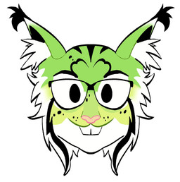 black_stripes emoji fur green_body green_fur looking_at_viewer male nerd simple_background solo stripes toony vv0ltz nerd_emoji_(meme) felid feline lynx mammal digital_drawing_(artwork) digital_media_(artwork) flat_colors hi_res line_art portrait