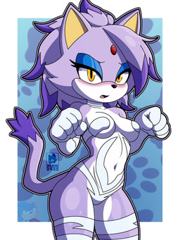 anthro athletic athletic_anthro blush breasts cosplay crossover_cosplay fangs female hair_down lidded_eyes looking_at_viewer naturally_censored paw_pose pose princess royalty small_breasts solo speech_bubble teeth text toned_thighs yellow_eyes skwid capcom darkstalkers sega sonic_the_hedgehog_(series) blaze_the_cat felicia_(darkstalkers) domestic_cat felid feline felis mammal 3:4 crossover hi_res