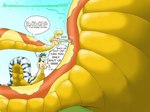 after_vore apode belly big_belly breasts female female_pred huge_belly hyper hyper_belly legless nipples nude nude_female orange_body overweight serpentine solo speech_bubble split_form text vore frakass draconcopode lamia reptile scalie snake 2006 english_text