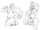 anthro biceps big_muscles black_nipples bottle boxers_(clothing) bulge chest_tuft clothing container eyebrows feet fluffy fluffy_tail male muscular muscular_anthro muscular_male muscular_thighs navel nipples pecs pouring_onto_self solo tail thick_eyebrows tuft underwear water_bottle doooo2424 canid canine canis mammal wolf black_and_white hi_res monochrome sketch