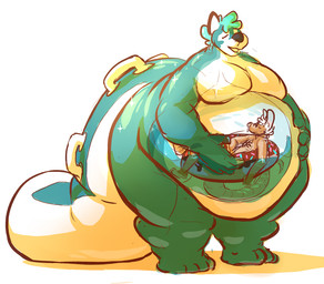 anthro belly big_belly big_butt big_tail butt dessert doughnut duo eyes_closed facial_piercing floating food hand_on_belly handles_on_tail inflatable inner_tube internal male male/male moobs nose_piercing nose_ring overweight overweight_male pastry pear-shaped_figure pecs piercing ring_piercing septum_piercing septum_ring tail thick_thighs vore water wide_hips joebluefox gerrark joe_(joebluefox) animate_inanimate canid canine fox living_inflatable mammal murid murine rat rodent