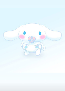 ambiguous_gender anthro clothed clothing diaper diaper_only object_in_mouth pacifier pacifier_in_mouth solo topless wearing_diaper young young_anthro hanamintsukimin cinnamoroll sanrio cinnamon_(cinnamoroll) lagomorph leporid mammal rabbit hi_res