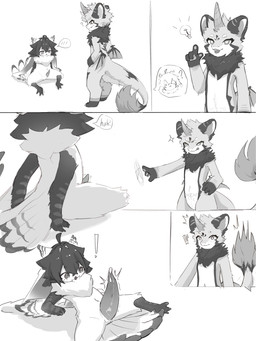 age_difference animal_genitalia animal_penis anthro duo expansion feathers fur genital_expansion genitals male male/male nude penis shocked size_difference small_but_hung tattoo womb_tattoo young appledogg mythology avian bird dragon furred_dragon furred_scalie mythological_creature mythological_scalie scalie 3:4 absurd_res hi_res