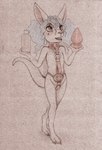 anthro bottle buttplug container digitigrade feet female genitals nude paws plug_(sex_toy) pouch_(anatomy) pussy sex_toy solo teats toes young young_anthro young_female fuchs cailey_(ecmajor) kangaroo macropod mammal marsupial absurd_res hi_res traditional_media_(artwork)