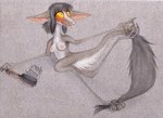 anthro blush breasts brush comb_(brush) feet female hairbrush holding_tail lying nipples nude on_side prehensile_feet simple_background solo tail toes fuchs out-of-placers kassen_akoll mammal yinglet absurd_res hi_res traditional_media_(artwork)