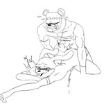 anthro duo lewdvoidthing male male/male muscular sex five_nights_at_freddy's five_nights_at_freddy's:_help_wanted scottgames bonnie_(fnaf) dreadbear_(fnaf) bear lagomorph leporid mammal rabbit 1:1 absurd_res hi_res monochrome