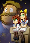 anthro beard bow_tie brown_hair chair clothed clothing facial_hair family female footwear fur furniture gloves green_eyes group hair hand_holding handwear leggings legwear looking_up male shoes smile trio joeadok sega sonic_the_hedgehog_(ova) sonic_the_hedgehog_(series) president_(sonic) sara_(sonic) animal_humanoid cat_humanoid domestic_cat felid felid_humanoid feline feline_humanoid felis human humanoid mammal mammal_humanoid digital_media_(artwork) daughter_(lore) father_(lore) mother_(lore) mother_and_child_(lore) mother_and_daughter_(lore) parent_(lore) parent_and_child_(lore) parent_and_daughter_(lore)