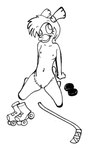 adolescent anthro beak biped breasts feathers female female_anthro gear genitals hair high-angle_view hockey_puck hockey_stick kneeling loli looking_up nipples nude nude_anthro nude_female pigtails pussy quad_skates roller_skates seiza short_hair sitting small_breasts smile solo sportswear young young_anthro young_female reddragonkan darkwing_duck disney ducktales gosalyn_mallard anatid anseriform avian bird duck black_and_white line_art monochrome pen_(artwork) traditional_media_(artwork)