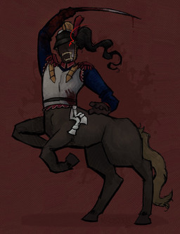 armor blood blood_drip bloody_hand_print bodily_fluids brown_body brown_fur cavalry clothing cuirass dripping epaulet french fur glowing glowing_eyes headgear helmet male melee_weapon military_uniform napoleonic one_eye_visible red_eyes solo sword uniform weapon woowsie european_mythology greek_mythology guts_&_blackpowder mythology zuirassier_(guts_&_blackpowder) centaur equid equid_taur humanoid_taur mammal mammal_taur taur undead zombie better_version_at_source hi_res