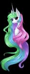 blue_hair female feral green_hair hair horn multicolored_hair purple_hair simple_background solo transparent_background fluffymaiden friendship_is_magic hasbro my_little_pony mythology princess_celestia_(mlp) equid equine mammal mythological_creature mythological_equine unicorn alpha_channel hi_res