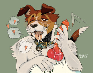 after_fellatio after_oral after_oral_penetration after_sex animal_genitalia animal_penis anthro anthro_on_anthro anthro_pov black_eyes black_nose blush bodily_fluids breath brown_collar brown_ear_tips brown_tail button_ears canine_genitalia canine_penis cheek_tuft claws collar collar_only countershading cum cum_drip cum_in_hair cum_in_mouth cum_inside cum_on_chest cum_on_face cum_on_own_penis cum_on_penis cum_on_self cum_on_tongue cum_string dipstick_ears dripping duo ear_markings ear_tuft facial_tuft fangs first_person_view floppy_ears fur genital_fluids genitals green_claws grey_body grey_fur hair head_tuft heart_symbol inner_ear_fluff knot knotted_penis looking_pleasured male male/male male_pov multicolored_collar multicolored_ears nude one_eye_closed open_mouth open_smile penis pink_heart pink_inner_ear pink_tongue pupils red_penis simple_background smile tail tail_motion tail_tuft tailwag tan_background tan_inner_ear teeth text tongue tuft white_pupils white_text yellow_body yellow_face yellow_fur birdpaw_(artist) canid canine canis domestic_dog fox_terrier hunting_dog mammal terrier wire_fox_terrier 2025 artist_name bust_portrait digital_drawing_(artwork) digital_media_(artwork) hi_res portrait