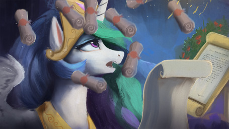 crown feathered_wings feathers female feral hair headgear horn jewelry multicolored_hair necklace purple_eyes scroll solo white_body white_feathers wings paperdrop friendship_is_magic hasbro my_little_pony mythology princess_celestia_(mlp) equid equine mammal mythological_creature mythological_equine winged_unicorn 16:9 2017 hi_res widescreen