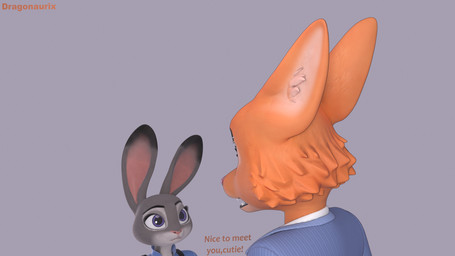 anthro barbell_piercing bite biting_lip clothed clothing dialogue duo ears_back ears_down eyebrow_barbell eyebrow_piercing eyelashes facial_piercing fangs female fur grey_background lips looking_at_another looking_up open_mouth piercing pivoted_ears simple_background size_difference smaller_female teeth text dragonaurix disney dreamworks the_bad_guys zootopia diane_foxington judy_hopps canid canine fox lagomorph leporid mammal rabbit 16:9 3d_(artwork) crossover digital_media_(artwork) english_text hi_res widescreen