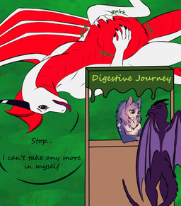 amusement_park amusement_ride anthro attraction belly big_belly breasts claws endosoma female feral fluffy fur group hair male markings nude open_mouth oral oral_vore outside predator/prey purple_body purple_fur safe_vore simple_background size_difference smile soft_vore tail teeth text tongue tongue_out vore white_body white_fur willing_pred willing_prey wings superplus european_mythology mythology voretober_2025 kabarga_(character) pythor_(fan_character) deer dragon mammal moschid musk_deer mythological_creature mythological_scalie scalie skrill_(species) western_dragon absurd_res digital_media_(artwork) english_text hi_res