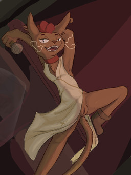 anthro boots brown_body clothed clothing container cup dress ear_piercing electronics female footwear furniture genitals glass glass_container glass_cup microphone no_underwear on_table partially_clothed piercing shoes smile solo table vulva srjakbee laika_aged_through_blood beicoli_(laika_aged_through_blood) domestic_cat felid feline felis mammal 3:4 absurd_res hi_res