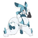 alternate_species anthro armwear big_breasts bikini blue_ears blue_eyebrows blue_hair blush blush_lines breasts bulging_breasts clothed clothed_anthro clothed_female clothing eyebrow_through_hair eyebrows female female_anthro fingers hair huge_breasts long_ears narrowed_eyes nipple_outline panties pose simple_background skimpy smile solo swimwear thick_thighs translucent translucent_hair two-piece_swimsuit underwear white_background white_body wide_hipped_anthro wide_hipped_female wide_hips yellow_sclera gyrbdark destiny_2 jade_rabbit_(gyrbdark) lagomorph leporid mammal rabbit 1:1 2025 absurd_res digital_drawing_(artwork) digital_media_(artwork) full-length_portrait hi_res portrait redraw
