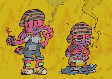 age_regression ageplay angry annoyed anthro beanie blue_eyes bodily_fluids clothing diaper drugs eyelashes female fire footwear fur genital_fluids hat headgear headwear infantilism lighter marijuana overalls peeing pink_body pink_fur roleplay shirt shoes shortalls shrinking size_transformation smoking solo topwear transformation unclean_diaper urine used_diaper wet wet_diaper wetting whiskers young young_anthro cate_wurtz chris_(comedybun) lagomorph leporid mammal rabbit