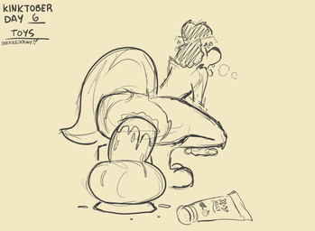 anal anal_penetration anthro digit_ring dildo dildo_in_ass dildo_insertion feet jewelry knot knotted_dildo male object_in_ass penetration ring sex_toy sex_toy_in_ass sex_toy_insertion solo text toe_ring toes tongue tongue_out doodledoggy kinktober stanley_(doodledoggy) canid canine canis mammal wolf clip_studio_paint_(artwork) digital_media_(artwork) english_text hi_res sketch sketch_page