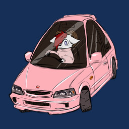 ambiguous_gender anthro border car simple_background solo transparent_background vehicle urbanfoxgamer honda honda_civic gingerdaniel bovid caprine mammal sheep 1:1 alpha_channel hi_res tagme