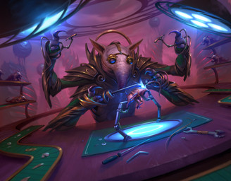 4_arms anthro armor artificer claws doll lamp male multi_arm multi_limb proboscis_(anatomy) screwdriver solo tinkering tools trunk_(anatomy) workshop wrench fajareka_setiawan hasbro magic:_the_gathering wizards_of_the_coast gremlin absurd_res hi_res official_art