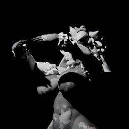 abs anthro big_breasts black_background breasts ear_piercing female fur nude piercing simple_background solo tasteful_nudity text vitiligo wool_(fur) zelferry shadow_hands_challenge sloane_(zelferry) bovid caprine goat mammal 1:1 3d_(artwork) blender_(artwork) blender_cycles_(artwork) digital_media_(artwork) greyscale hi_res meme monochrome signature url gynomorph_(lore)