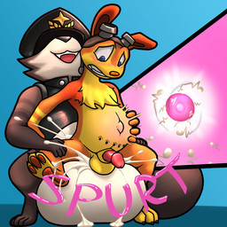 anal animal_genitalia balls big_balls bodily_fluids cum cum_inflation cum_inside genital_fluids genitals huge_balls hyper hyper_balls hyper_genitalia impregnation inflation male male/male male_impregnation penis pregnancy_tally pregnant pregnant_male sheath sitting_on_balls trashbadger jak_and_daxter mihoyo naughty_dog sony_corporation sony_interactive_entertainment zenless_zone_zero daxter kama_(zenless_zone_zero) canid canine mammal mustelid ottsel raccoon_dog tanuki 1:1
