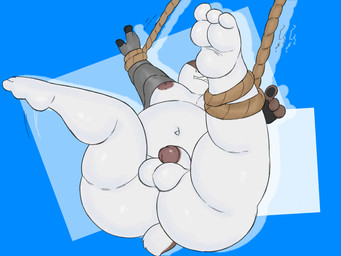 1_eye anthro balls bdsm belly bondage bound butt cybernetics disability eye_patch eyewear flaccid genitals machine male moobs navel nipples overweight overweight_anthro overweight_male penis prosthetic prosthetic_arm prosthetic_limb restraints rope rope_bondage solo filthyopossum cartoon_network mao_mao:_heroes_of_pure_heart badgerclops badger cyborg mammal mustelid musteline 4:3 hi_res