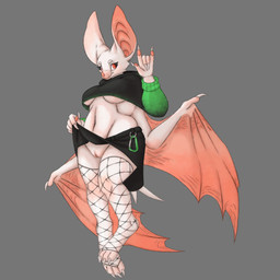 4_toes 5_fingers albino anthro back_wings bat_ears bat_nose bat_tail bat_wings belt_loop blush bottomwear breasts carabiner cheek_tuft claws clothed clothing clothing_lift crop_hoodie crop_top digitigrade eyebrows eyelashes facial_tuft feet female fingers fishnet_clothing fully_shaded fur genitals holding_bottomwear holding_clothing holding_object holding_skirt hood_down hoodie knee_blush makeup mascara membrane_(anatomy) membranous_wings navel no_underwear pawpads pink_inner_ear pink_labia_minora pink_membrane pink_vulva pink_wings shirt skirt skirt_lift snout solo textured_lineart toe_claws toes topwear tuft under_boob vulva white_body white_claws white_fur wing_claws wings crooked_rook bat mammal 1:1 absurd_res digital_drawing_(artwork) digital_media_(artwork) hi_res line_art shaded