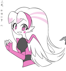 art_program_in_frame clothed clothing feathered_wings feathers female simple_background solo white_background wings enaic31 hazbin_hotel hellaverse molly_(hazbin_hotel) angel arachnid arthropod humanoid spider digital_media_(artwork) hi_res oekaki