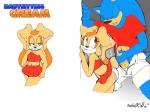 2013 age_difference anthro aval0nx blue_hair brown_eyes clothed clothing cream_the_rabbit cub cum cum_on_back cumshot erection eyes_closed female hair hedgehog lagomorph male mammal masturbation orgasm panties penis rabbit sega skimpy smile sonic_(series) sonic_the_hedgehog underwear young
Rating: Explicit
Score: 17
User: Robinebra
Date: December 03, 2013