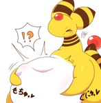 >_< abdominal_bulge ambiguous_anthro ambiguous_gender ambiguous_pred anthro anthro_pred belly big_belly blush blush_lines brown_body brown_ears brown_fur brown_markings brown_tail ear_markings eyes_closed featureless_hands forehead_gem fully_inside fur gem hand_on_belly holding_belly interrobang kemono markings multicolored_body multicolored_ears multicolored_fur nude obese obese_ambiguous obese_anthro oral_vore overweight overweight_ambiguous overweight_anthro ring_(marking) ringed_tail semi-anthro simple_background smile soft_vore solo sound_effects speech_bubble striped_markings striped_tail stripes struggling struggling_prey tail tail_markings text three-quarter_view two_tone_body two_tone_ears two_tone_fur vore white_background white_body white_fur yellow_body yellow_ears yellow_fur yellow_tail takisan_oekaki nintendo pokemon ampharos generation_2_pokemon mammal pokemon_(species) 2022 colored digital_media_(artwork) hi_res japanese_text shaded signature simple_shading