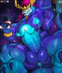 abs anthro anus artist_name asian_mythology aurelion_sol_(lol) balls biceps big_butt big_muscles big_nipples big_pecs big_penis bioluminescence blue_body blue_eyes bodily_fluids bulge butt butt_from_the_front claws detailed_background dragon east_asian_mythology eastern_dragon erection feet flexing genital_fluids genitals glowing hair hi_res jewelry league_of_legends logo looking_at_viewer male masterelrest muscular muscular_anthro muscular_male muscular_thighs mythological_creature mythological_scalie mythology necklace nipples nude patreon patreon_logo pecs penis pose precum presenting presenting_penis riot_games scalie serratus signature solo space tail tencent toe_claws toes triceps vein veiny_muscles veiny_penis watermark