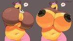 anthro big_breasts breasts cleavage clothed clothing female huge_breasts nipples slightly_chubby solo vimhomeless mythology patty_(vimhomeless) dragon mythological_creature mythological_scalie scalie 2023 absurd_res hi_res