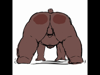 against_surface animated_gif anthro anus ass_on_glass backsack balls bent_over brown_body brown_fur butt faceless_character faceless_male fur genitals glass male mooning nude on_glass on_surface overweight overweight_anthro overweight_male penis presenting presenting_hindquarters rear_view simple_background solo white_background 12beat13 bear mammal 4:3 animated loop low_res short_playtime