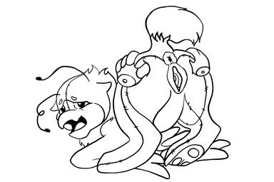 all_fours ambiguous_gender anthro ass_up disembodied_hand duo female feral forced male male/female plushie rape sex stonerkitty arthropod avian unknown_species 3:2 hi_res monochrome