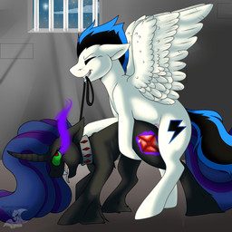 all_fours collar cutie_mark dark_magic doggystyle duo feathered_wings feathers female female_penetrated feral from_behind_position fur genitals glowing hair horn leash leash_in_mouth magic male male/female male_penetrating male_penetrating_female nude object_in_mouth penetration penile penile_penetration penis penis_in_vagina purple_hair sex vaginal vaginal_penetration wind wing_boner wings singingbirdstudio hasbro my_little_pony mythology fan_character moonlit_ruby_(character) wing_note_(character) equid equine mammal mythological_creature mythological_equine pegasus unicorn 1:1 hi_res
