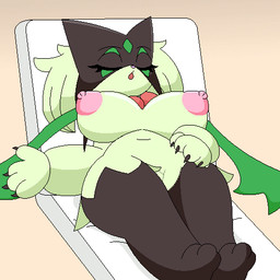 anthro areola big_breasts breast_expansion breasts butt butt_expansion butt_slap expansion female female_anthro genitals huge_breasts lying nipples pink_areola pink_nipples sex_toy slap sleeping solo spanking vibrator vulva whip milkis2000 nintendo pokemon generation_9_pokemon meowscarada pokemon_(species) 1:1 animated low_res