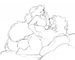 anthro anthro_on_anthro bed breast_lick breast_play breasts cowgirl_position duo eyes_closed female female_on_top female_penetrated fluffy fluffy_tail from_front_position fur furniture hair interspecies licking looking_pleasured love male male/female male_on_bottom male_penetrating male_penetrating_female muscular muscular_anthro muscular_male nipples on_bed on_bottom on_top open_mouth open_smile penetration romantic romantic_ambiance romantic_couple scar sex simple_background smile tail tongue tongue_out white_background tattoorexy sia_(ebonycrowned) bear canid canine canis mammal wolf monochrome