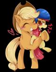 amber_eyes annoyed armor blonde_hair blush cutie_mark duo eyes_closed female hair headgear heart_symbol helmet hug red_hair simple_background transparent_background young hua113 friendship_is_magic hasbro my_little_pony apple_bloom_(mlp) applejack_(mlp) earth_pony equid equine horse mammal pony 2014 alpha_channel hi_res sibling_(lore) sister_(lore) sisters_(lore)