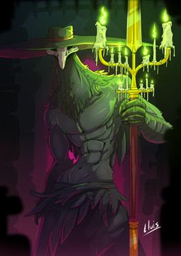 5_fingers abs anthro biped black_body claws clothed clothed_anthro clothed_male clothing finger_claws fingers front_view hat headgear headwear looking_at_viewer male navel solo standing lluisabadias avian 2025 absurd_res digital_drawing_(artwork) digital_media_(artwork) hi_res
