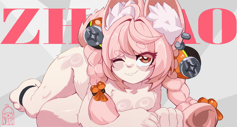 ahoge anthro bed bedroom_eyes big_butt big_ears braided_hair breasts butt ear_piercing feet female fluffy fluffy_tail furniture hair inner_ear_fluff looking_at_viewer lying lying_on_bed lying_on_ground narrowed_eyes nude on_bed on_front on_ground on_side one_eye_closed paws piercing pink_body pink_hair seducing_viewer seductive shortstack slim small_breasts small_chest solo tail teeth_showing thick_thighs tuft wide_hips wink erinnira mihoyo zenless_zone_zero zhao lagomorph leporid mammal rabbit absurd_res hi_res