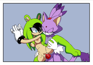 blue_eyes bodily_fluids breasts clothing cum cum_in_vagina cum_inside duo ear_piercing eyelashes feet female fur genital_fluids genitals gloves green_body green_fur handwear intersex intersex/female nipple_piercing nipples one_eye_closed orange_eyes penetration penile penile_penetration penis_in_vagina piercing purple_body purple_fur ring tail vaginal vaginal_penetration vulva starioforreal idw_publishing sega sonic_the_hedgehog_(comics) sonic_the_hedgehog_(idw) sonic_the_hedgehog_(series) blaze_the_cat surge_the_tenrec afrosoricid domestic_cat felid feline felis mammal tenrec colored