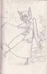 ambiguous_gender anthro outside solo sildre bat mammal 2016 hi_res monochrome sketch