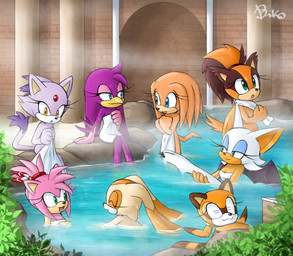 :3 amber_eyes anthro back_wings bathing bathing_together beak blue_eyes breasts building covering covering_breasts eyes_closed feathers female fur green_eyes group group_bathing hair holding_leg holding_own_leg hot_spring multicolored_hair nude open_mouth open_smile orange_body orange_fur outside partially_submerged pink_body pink_fur plant purple_body purple_feathers purple_fur sitting smile steam tail tan_body tan_fur towel towel_only two_tone_hair water wet white_body white_fur wings biko97 sega sonic_adventure sonic_boom sonic_riders sonic_the_hedgehog_(series) amy_rose blaze_the_cat cream_the_rabbit marine_the_raccoon rouge_the_bat sticks_the_jungle_badger tikal_the_echidna wave_the_swallow avian badger bat bird domestic_cat echidna eulipotyphlan felid feline felis hedgehog hirundinid lagomorph leporid mammal monotreme mustelid musteline oscine passerine procyonid rabbit raccoon swallow_(bird) 2018