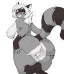 anthro anus barely_visible_anus big_breasts big_butt blush breasts bubble_butt butt butt_grab curvy_anthro curvy_female curvy_figure female female_anthro freckles fur genitals green_eyes grey_body grey_fur hair hand_on_butt happy huge_butt huge_thighs humanoid_genitalia humanoid_pussy looking_at_viewer looking_back looking_back_at_viewer nipples nude one_eye_closed presenting presenting_hindquarters presenting_pussy pussy raccoon_tail rear_view simple_background smile solo spread_butt spreading standing thick_thighs voluptuous voluptuous_anthro voluptuous_female white_background white_body white_fur white_hair wide_hips wink yoelrabbit henna_sullivan mammal procyonid raccoon 2022 absurd_res digital_media_(artwork) hi_res portrait three-quarter_portrait