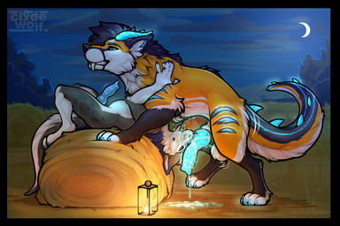 69_position abdominal_bulge after_fellatio after_oral after_orgasm after_sex animal_genitalia animal_penis anthro anthro_on_feral arm_tuft arms_around_partner arms_around_shoulders back_tuft ball_tuft balls bestiality black_border blue_claws blue_eyes blue_horn blue_penis blue_tongue bodily_fluids border canine_genitalia canine_penis cheek_tuft claws clenched_teeth cloud crescent_moon cum cum_drip cum_in_mouth cum_inflation cum_inside cum_on_balls cum_on_face cum_on_ground cum_on_penis cum_on_self cum_string dripping duo ejaculation elbow_tuft erection facial_tuft fangs feral fluffy fur fuzzy genital_fluids genitals glowing glowing_belly glowing_body glowing_claws glowing_cum glowing_fur glowing_genitalia glowing_horn glowing_penis grey_body grey_fur grin hay hay_bale head_tuft horn inflation inner_ear_fluff irrumatio knot knotted_penis lamp lantern larger_feral larger_male leg_tuft light lying male male/male male_anthro male_feral male_on_feral messy moon multicolored_body multicolored_fur narrowed_eyes neck_tuft night nude on_back on_hay on_hind_legs oral orange_body orange_fur outside paws penile penis penis_in_face penis_in_mouth penis_size_difference plant pull_out quadruped sabertooth_(anatomy) sex sheath side_view size_difference skinny smaller_anthro smaller_male smile spikes spikes_(anatomy) tail tail_tuft teeth thigh_tuft throbbing throbbing_penis tongue tongue_out tuft unusual_bodily_fluids unusual_cum unusual_genital_fluids upside_down whisker_spots clyde_wolf mythology rive_the_freakhound canid canine canis dragon furred_dragon furred_scalie hybrid mammal mythological_creature mythological_scalie scalie wolf 3:2 lighting watermark
